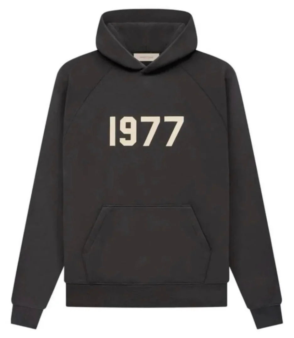 1977 Essentials Hoodie Black front