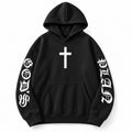 Ğõďš Płän hoodie - black with white print