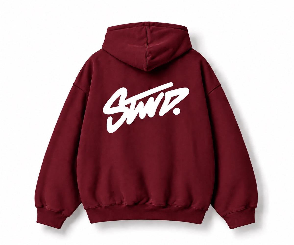 STWD. Hoodie - Burgundy - back print