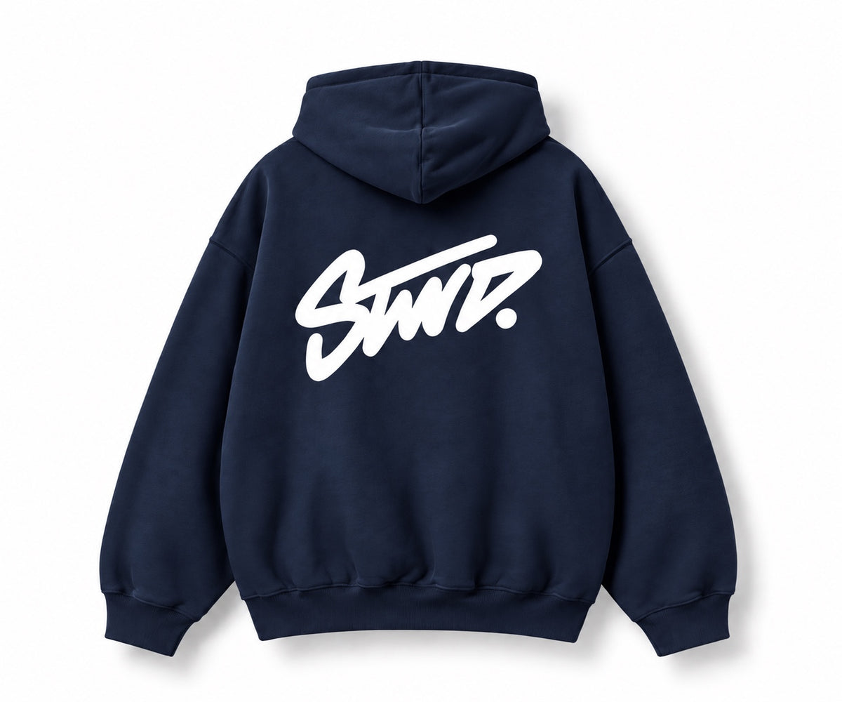 STWD. Hoodie - Midnight navy - back print
