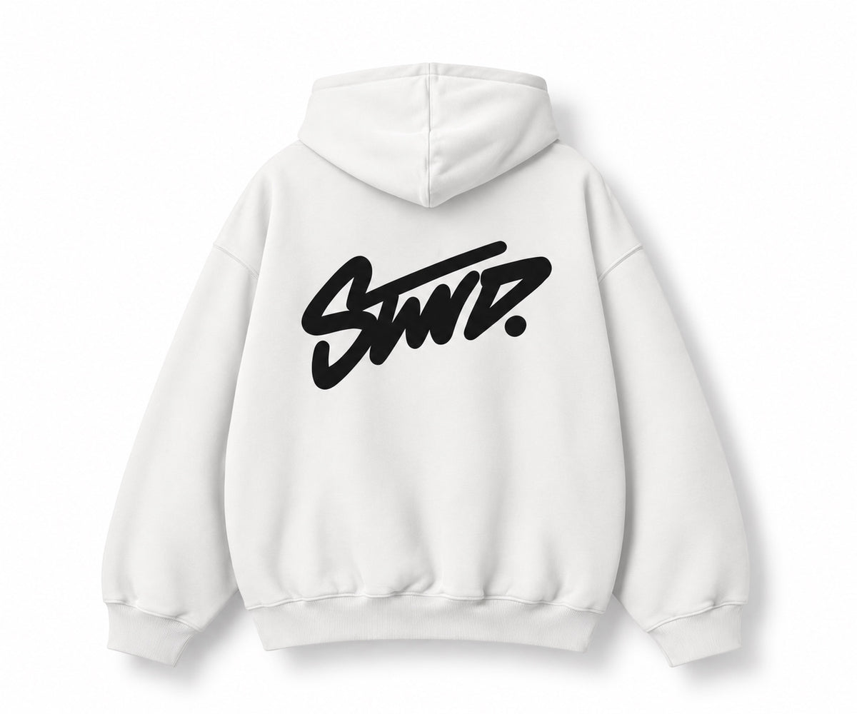 STWD. Hoodie - White - back print