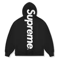Supreme hoodie back - black with white print