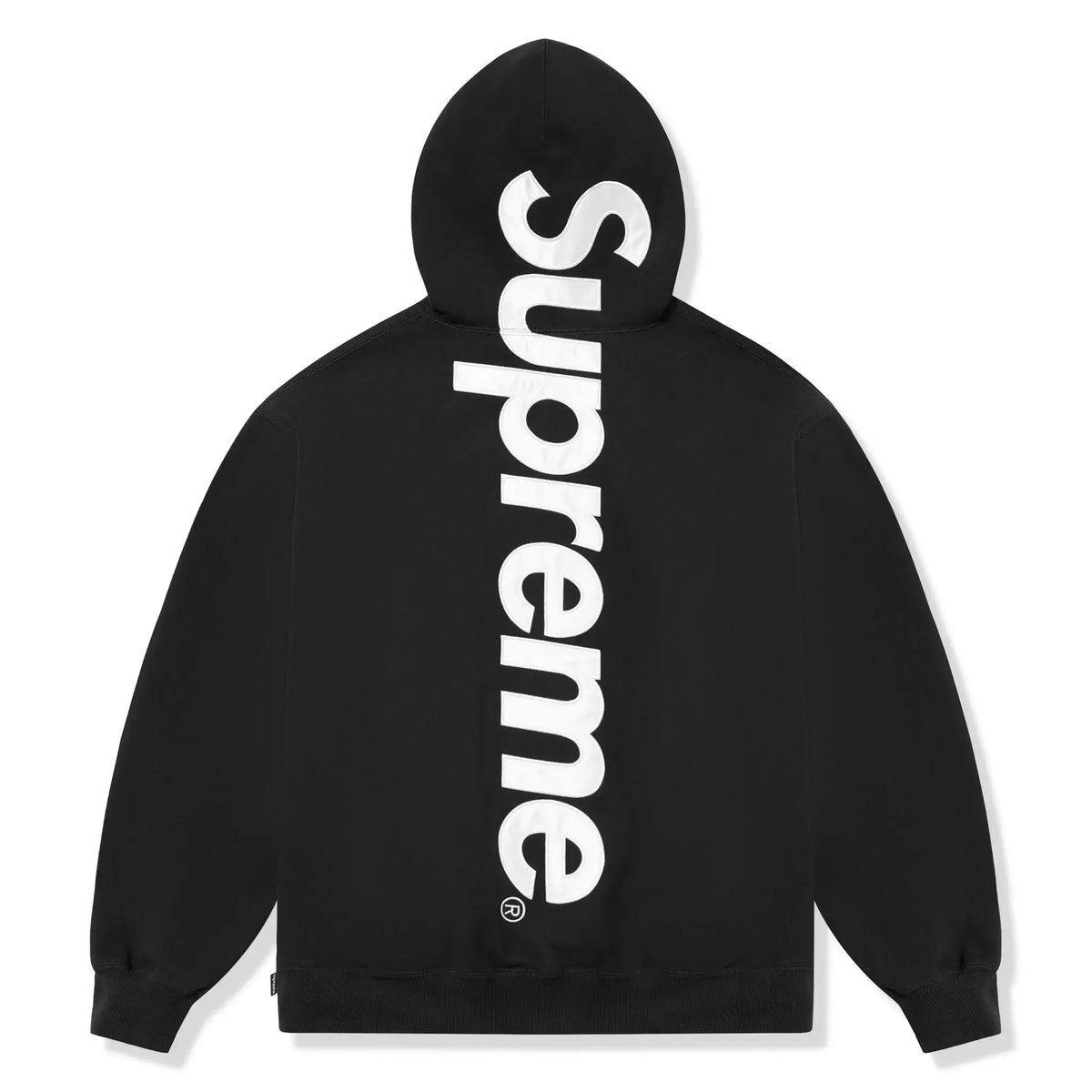 Supreme hoodie back - black with white print