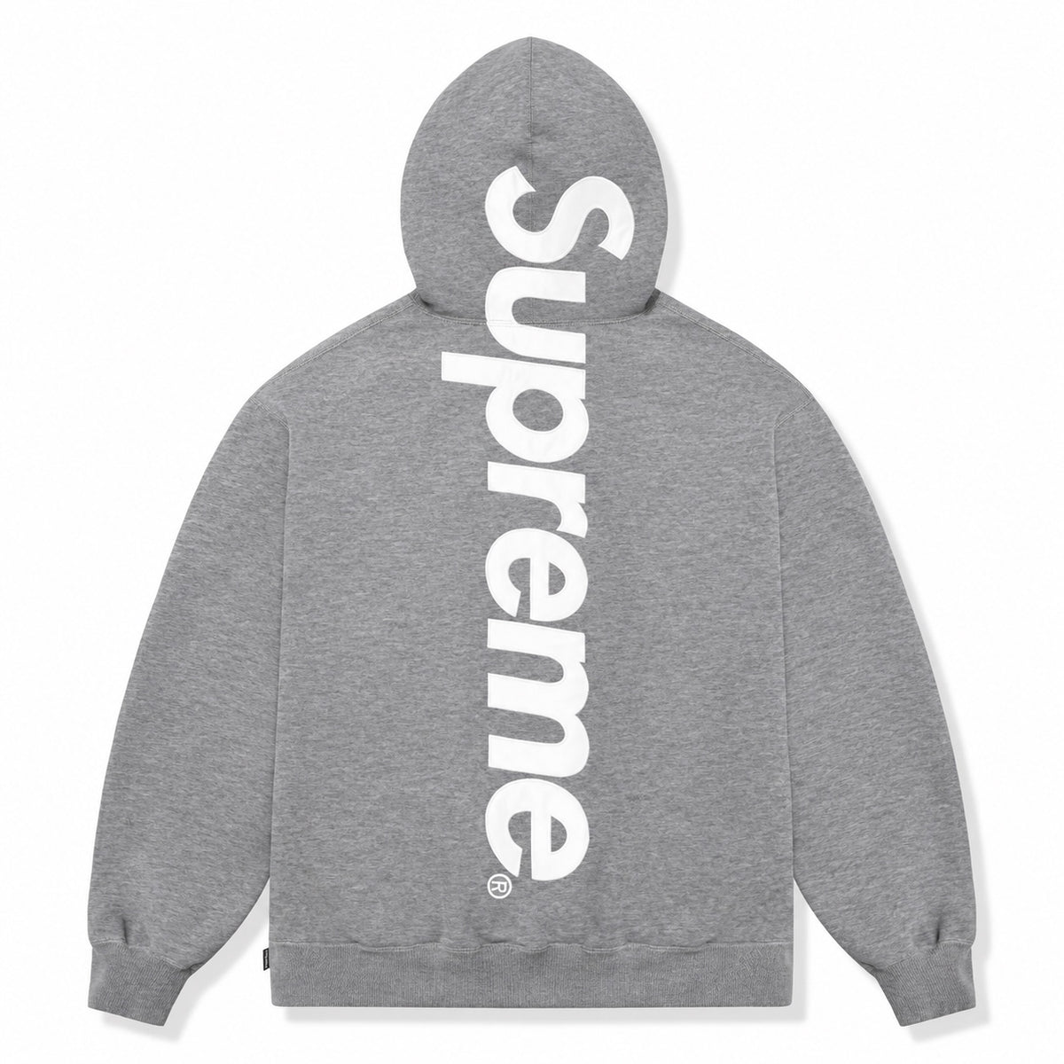 Supreme hoodie back - grey with white print