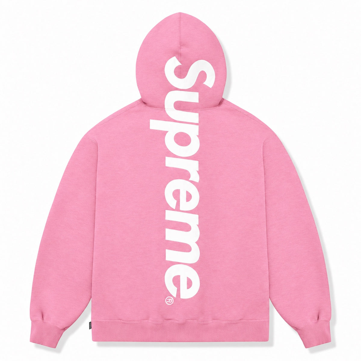 Supreme hoodie back - pink with white print