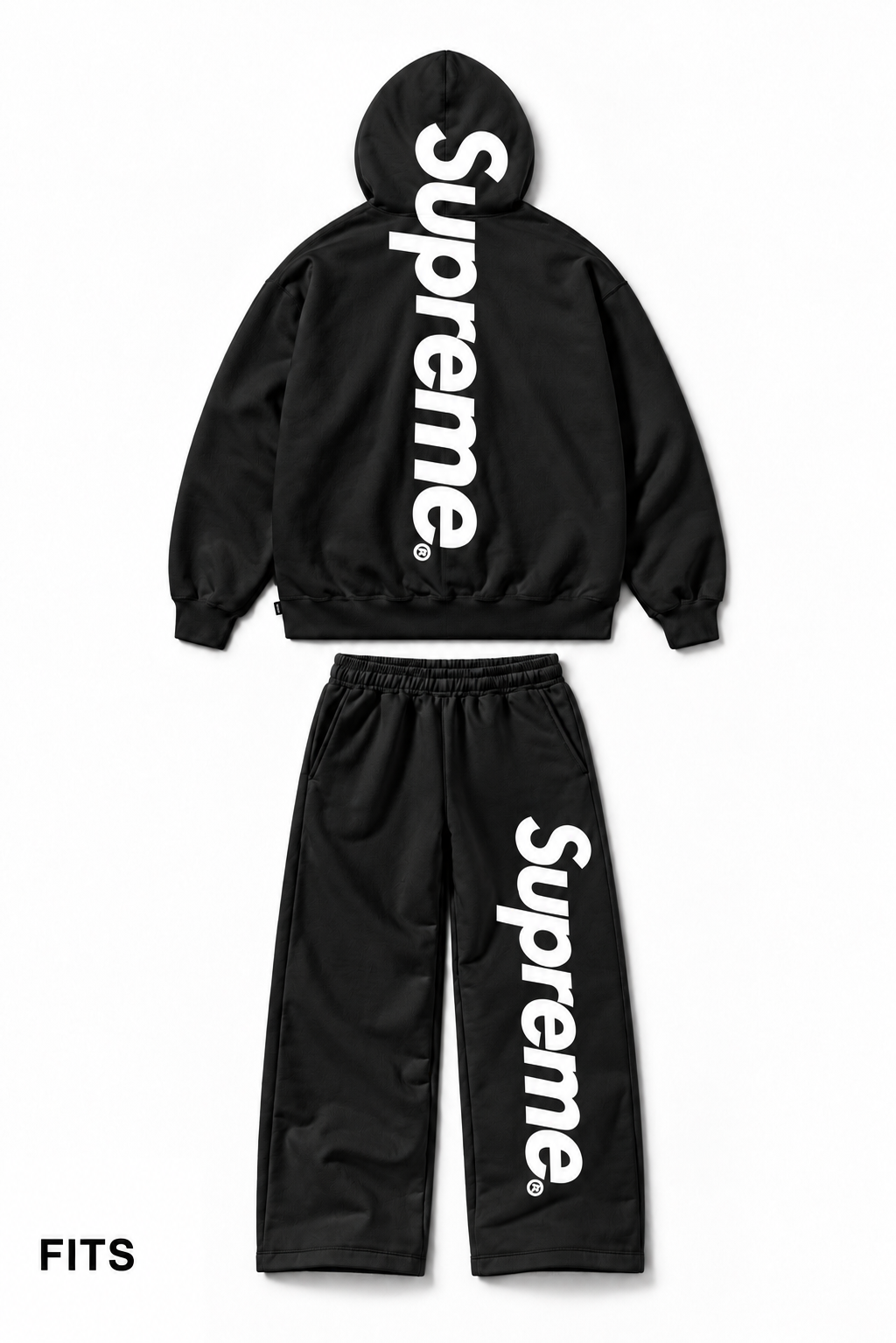 Supreme Black & White Set — black with white print